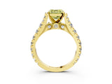 Yellow gold Fancy Yellow Asscher  Cut Diamond Pavé Band Solitaire with Four-Prong Setting_18