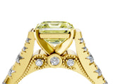 Yellow gold Fancy Yellow Asscher  Cut Diamond Pavé Band Solitaire with Four-Prong Setting_19
