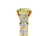 Yellow gold Fancy Yellow Asscher  Cut Diamond Pavé Band Solitaire with Four-Prong Setting_20