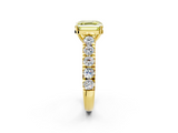 Yellow gold Fancy Yellow Asscher  Cut Diamond Pavé Band Solitaire with Four-Prong Setting_5