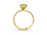 Yellow gold Fancy Yellow Asscher  Cut Diamond Pavé Band Solitaire with Four-Prong Setting_6
