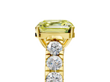 Yellow gold Fancy Yellow Asscher  Cut Diamond Pavé Band Solitaire with Four-Prong Setting_8