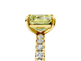 Yellow gold Fancy Yellow Asscher  Cut Diamond Pavé Band with Four-Prong Setting_22