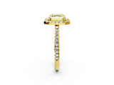Yellow gold Fancy Yellow Asscher Cut Diamond Pavé Halo Ring with Four-Prong Setting_31