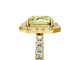 Yellow gold Fancy Yellow Asscher Cut Diamond Pavé Halo Ring with Four-Prong Setting_34