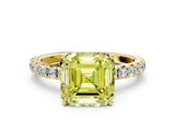 Yellow gold Fancy Yellow Asscher Cut Diamond Pavé Solitaire Engagement Ring with Four-Prong Setting_33
