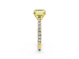 Yellow gold Fancy Yellow Asscher Cut Diamond Pavé Solitaire Engagement Ring with Four-Prong Setting_35