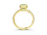 Yellow gold Fancy Yellow Asscher Cut Diamond Pavé Solitaire Engagement Ring with Four-Prong Setting_36