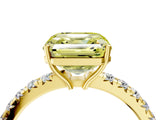 Yellow gold Fancy Yellow Asscher Cut Diamond Pavé Solitaire Engagement Ring with Four-Prong Setting_37
