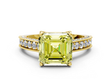 Yellow gold Fancy Yellow Asscher  Cut Diamond Pave Band with Four-Prong Setting_39