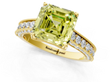 Yellow gold Fancy Yellow Asscher  Cut Diamond Pave Band with Four-Prong Setting_40
