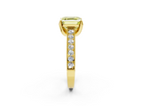 Yellow gold Fancy Yellow Asscher  Cut Diamond Pave Band with Four-Prong Setting_41