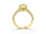 Yellow gold Fancy Yellow Asscher  Cut Diamond Pave Band with Four-Prong Setting_42