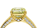 Yellow gold Fancy Yellow Asscher  Cut Diamond Pave Band with Four-Prong Setting_43