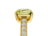Yellow gold Fancy Yellow Asscher  Cut Diamond Pave Band with Four-Prong Setting_44