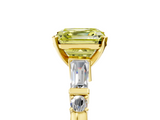 Yellow gold Fancy Yellow Asscher  Cut Diamond Ring with Baguette Side Stones, Channel Set Band, and Four-Prong Setting_17