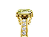 Yellow gold Fancy Yellow Asscher Cut Diamond Ring with Milgrain Pavé Band and Four-Prong Setting_25