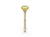Yellow gold Fancy Yellow Asscher  Cut Diamond Ring with Pavé Band and Four-Prong Setting_19