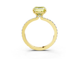 Yellow gold Fancy Yellow Asscher  Cut Diamond Ring with Pavé Band and Four-Prong Setting_20