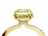 Yellow gold Fancy Yellow Asscher  Cut Diamond Ring with Pavé Band and Four-Prong Setting_21