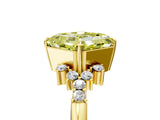Yellow gold Fancy Yellow Asscher Cut Diamond Ring with Side Stones and Four-Prong Setting_68