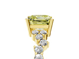 Yellow gold Fancy Yellow Asscher Cut Diamond Scattered Round Accent Ring with Prong Setting_17