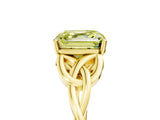 Yellow gold Fancy Yellow Asscher Cut Diamond Solitaire Celtic Knot Ring with Four-Prong Setting_56
