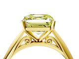 Yellow gold Fancy Yellow Asscher Cut Diamond Solitaire Engagement Ring with Cathedral Setting and Four-Prong Mount_28