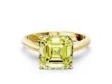 Yellow gold Fancy Yellow Asscher Cut Diamond Solitaire Engagement Ring with Cathedral Setting and Four-Prong Mount_30