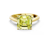 Yellow gold Fancy Yellow Asscher Cut Diamond Solitaire Engagement Ring with Cathedral Setting and Four-Prong Mount_34