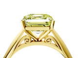 Yellow gold Fancy Yellow Asscher Cut Diamond Solitaire Engagement Ring with Cathedral Setting and Four-Prong Mount_38