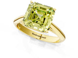 Yellow gold Fancy Yellow Asscher Cut Diamond Solitaire Engagement Ring with Cathedral Setting and Four-Prong Mount_73