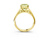 Yellow gold Fancy Yellow Asscher Cut Diamond Solitaire Engagement Ring with Cathedral Setting and Four-Prong Mount_75