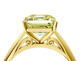 Yellow gold Fancy Yellow Asscher Cut Diamond Solitaire Engagement Ring with Cathedral Setting and Four-Prong Mount_76