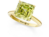 Yellow gold Fancy Yellow Asscher Cut Diamond Solitaire Engagement Ring with Classic Band and Four-Prong Setting_25