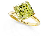 Yellow gold Fancy Yellow Asscher Cut Diamond Solitaire Engagement Ring with Four-Prong Setting and Classic Band_59