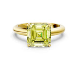 Yellow gold Fancy Yellow Asscher Cut Diamond Solitaire Engagement Ring with Round Band and Four-Prong Setting_89