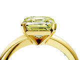 Yellow gold Fancy Yellow Asscher Cut Diamond Solitaire Engagement Ring with Round Band and Four-Prong Setting_93