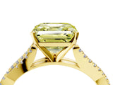 Yellow gold Fancy Yellow Asscher Cut Diamond Solitaire Engagement Ring with Twisted Pavé Band and Four-Prong Setting_53