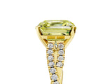 Yellow gold Fancy Yellow Asscher Cut Diamond Solitaire Engagement Ring with Twisted Pavé Band and Four-Prong Setting_54