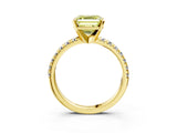 Yellow gold Fancy Yellow Asscher Cut Diamond Solitaire Pavé Engagement Ring with Round Band and Prong Setting_15