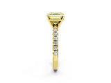 Yellow gold Fancy Yellow Asscher Cut Diamond Solitaire Pavé Engagement Ring with Round Band and Prong Setting_74