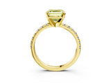 Yellow gold Fancy Yellow Asscher Cut Diamond Solitaire Pavé Engagement Ring with Round Band and Prong Setting_75