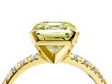 Yellow gold Fancy Yellow Asscher Cut Diamond Solitaire Pavé Engagement Ring with Round Band and Prong Setting_76