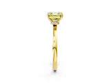 Yellow gold Fancy Yellow Asscher Cut Diamond Solitaire Ring with Classic Band and Four-Prong Setting_2