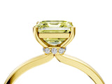 Yellow gold Fancy Yellow Asscher Cut Diamond Solitaire Ring with Classic Band and Four-Prong Setting_4