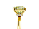 Yellow gold Fancy Yellow Asscher Cut Diamond Solitaire Ring with Classic Band and Four-Prong Setting_5
