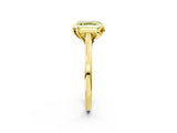 Yellow gold Fancy Yellow Asscher Cut Diamond Solitaire Ring with Flower Prong Setting and Classic Band_14