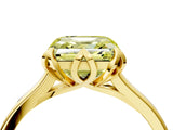 Yellow gold Fancy Yellow Asscher Cut Diamond Solitaire Ring with Flower Prong Setting and Classic Band_40