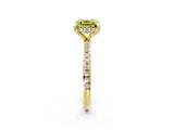 Yellow gold Fancy Yellow Asscher Cut Diamond Solitaire Ring with Four-Prong Setting and Pavé Band_5